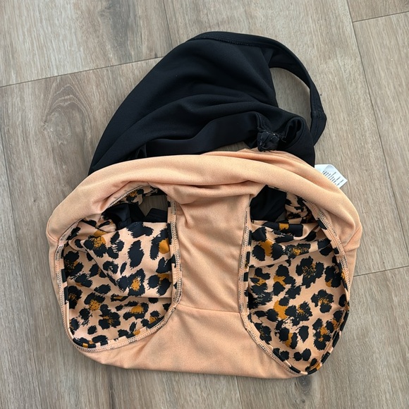 Girls black and tan leopard cut out one piece bathing suit size Large (10-12) - Picture 8 of 8